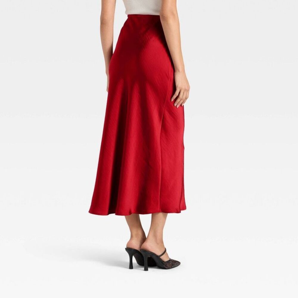 A New Day - Women's Maxi Slip A-Line Skirt - A New Day Red L Red - Picture 2 of 3